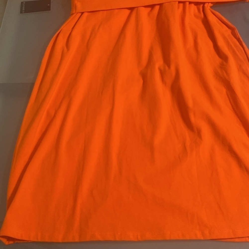 NWT Eloquii Orange Plus Size Cotton Dress with Stretch Size 16 - Picture 7 of 9